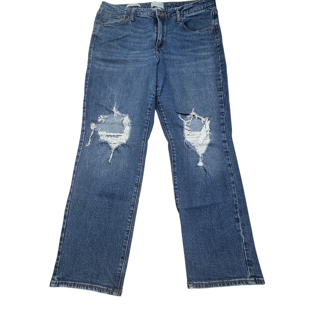 Universal Thread High Rise Slim Straight Distressed Blue Jeans 16/33R